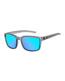 The Dirty Dog Slay Polarised Sunglasses in Grey/Ice Blue Mirror & Satin Crystal Black