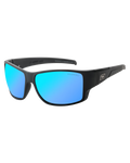The Dirty Dog Hoodoo Polarised Sunglasses in Satin Black & Ice Blue Mirror