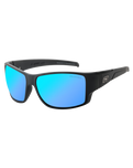 The Dirty Dog Hoodoo Polarised Sunglasses in Satin Black & Ice Blue Mirror