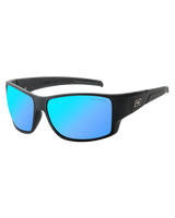 The Dirty Dog Hoodoo Polarised Sunglasses in Satin Black & Ice Blue Mirror