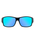 The Dirty Dog Hoodoo Polarised Sunglasses in Satin Black & Ice Blue Mirror