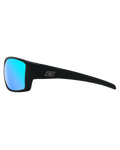 The Dirty Dog Hoodoo Polarised Sunglasses in Satin Black & Ice Blue Mirror