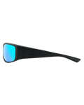 The Dirty Dog Sharky Polarised Sunglasses in Satin Black & Ice Blue Mirror