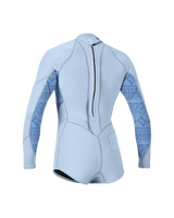 Girls Bahia 2/1mm Back Zip Spring Wetsuit in Chambray Blue, Surf Abstract & Chambray Blue