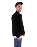 Embroidered Canvas Chore Jacket in Black