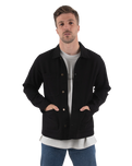 Embroidered Canvas Chore Jacket in Black