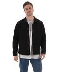 Embroidered Canvas Chore Jacket in Black