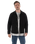 Embroidered Canvas Chore Jacket in Black