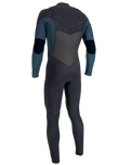 Boys Psycho Tech 5/4mm+ Chest Zip Wetsuit in Black & Cadet Blue