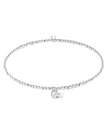 Hammered Heart Anklet in Silver