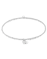 Hammered Heart Anklet in Silver
