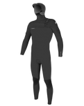 Epic 6/4mm Hooded Chest Zip Wetsuit in Black, Black & Black