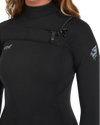 Epic 3/2mm Chest Zip Wetsuit in Black, Black & Black
