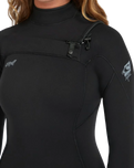 Epic 3/2mm Chest Zip Wetsuit in Black, Black & Black