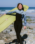 Epic 4/3mm Chest Zip Wetsuit in Black, Stormy Palm & Fadenim