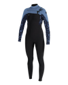 Epic 5/4mm Chest Zip Wetsuit in Black, Stormy Palm & Faded Denim