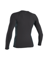 The O'Neill Womens HyperFreak Skins Long Sleeve Rash Vest in Tempered Steel & Blue