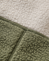 Home Sherpa Fleece Jacket in Vintage White & Dusty Olive