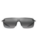 The Maui Jim Pālulu Polarised Shield Sunglasses in Matte Black & Neutral Grey