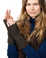The Barts Womens Fhearna Fingerless Gloves in Dark Brown
