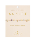 Multi Stone Anklet in Gold