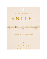 Multi Stone Anklet in Gold
