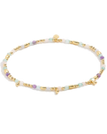 Multi Stone Anklet in Gold