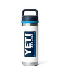 Rambler 18oz Bottle with Chug Cap in White & Blue
