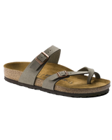 The Birkenstock Womens Mayari Birko-Flor Nubuck Sandals in Stone