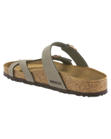 The Birkenstock Womens Mayari Birko-Flor Nubuck Sandals in Stone