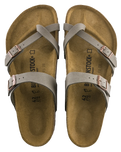 The Birkenstock Womens Mayari Birko-Flor Nubuck Sandals in Stone