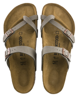 The Birkenstock Womens Mayari Birko-Flor Nubuck Sandals in Stone