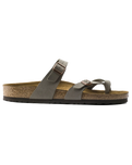 The Birkenstock Womens Mayari Birko-Flor Nubuck Sandals in Stone