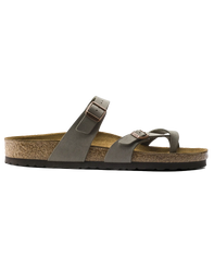 The Birkenstock Womens Mayari Birko-Flor Nubuck Sandals in Stone