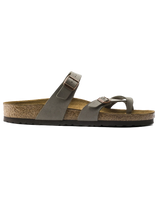 The Birkenstock Womens Mayari Birko-Flor Nubuck Sandals in Stone
