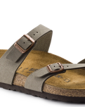 The Birkenstock Womens Mayari Birko-Flor Nubuck Sandals in Stone