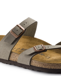 The Birkenstock Womens Mayari Birko-Flor Nubuck Sandals in Stone