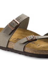 The Birkenstock Womens Mayari Birko-Flor Nubuck Sandals in Stone