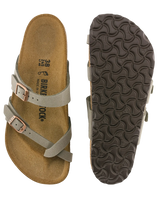 The Birkenstock Womens Mayari Birko-Flor Nubuck Sandals in Stone
