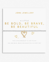 The Joma Jewellery A Little 'Be Bold Brave Beautiful' Bracelet in Silver And Gold Plating