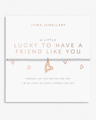 The Joma Jewellery A Little 'Lucky To Have A Friend Like You' Bracelet in Silver And Rose Gold Plating