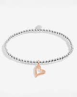 The Joma Jewellery A Little 'Lucky To Have A Friend Like You' Bracelet in Silver And Rose Gold Plating