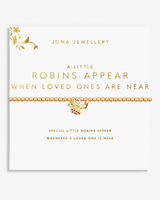 The Joma Jewellery A Litte 'Robins Appear When Loved Ones Are Near' Bracelet in Gold Plating