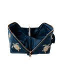 The Elizabeth Scarlett Turtle Conservation Open Flat Makeup Bag in Marine Navy