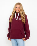 Polzeath Hoodie in Maroon & White