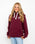 Polzeath Hoodie in Maroon & White