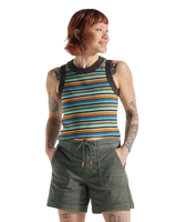 Out There Ribbed Vest in Espresso Multi Stripe