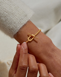 Evermore Oval T-Bar Bracelet in Gold Plating