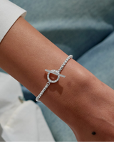 Evermore Circle T-Bar Bracelet in Silver Plating
