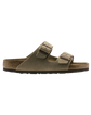Arizona Soft Footbed Suede Leather Sandals in Taupe